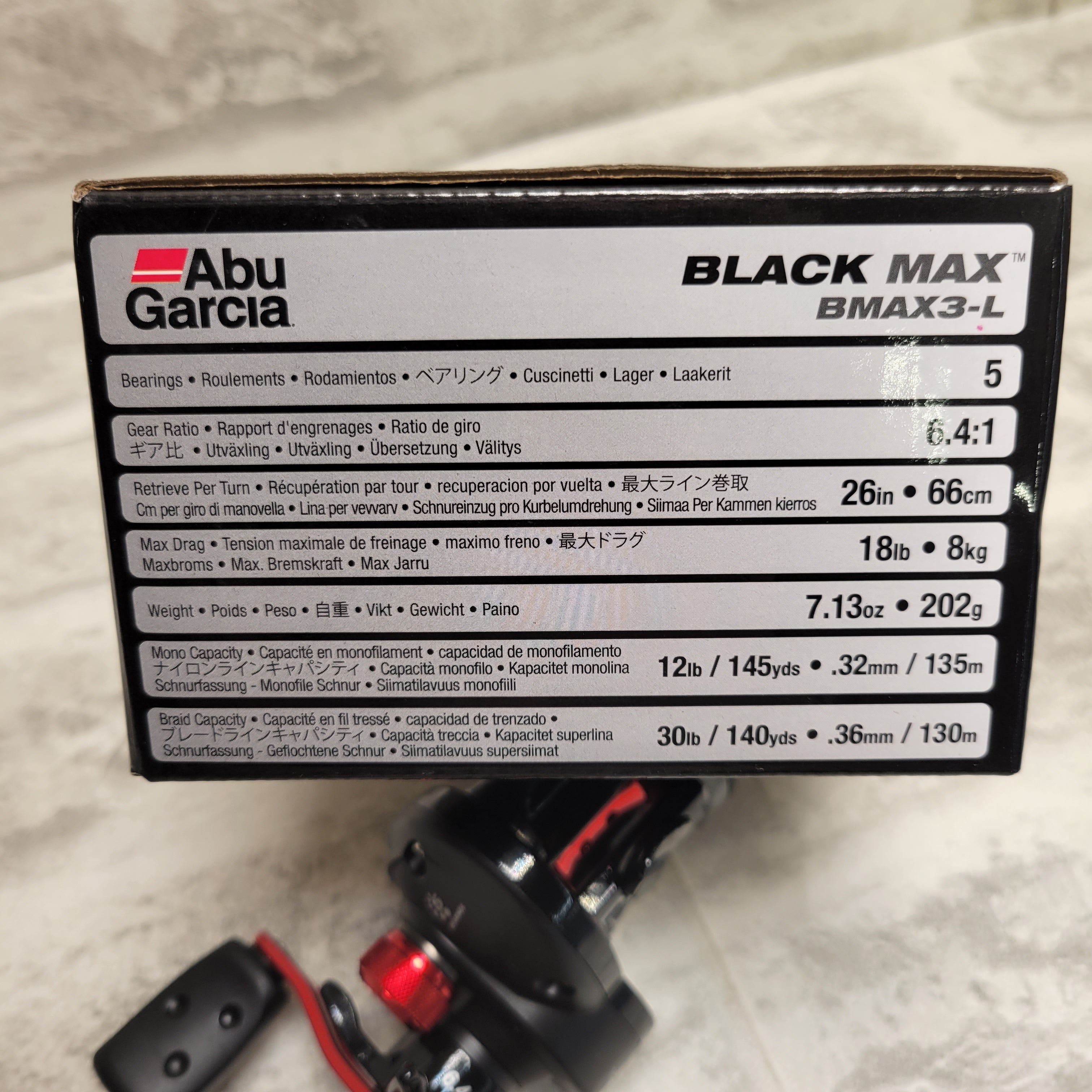 Abu Garcia BMAX3-L Black Max Low-Profile Baitcast Fishing Reel Left Hand (7901294035182)
